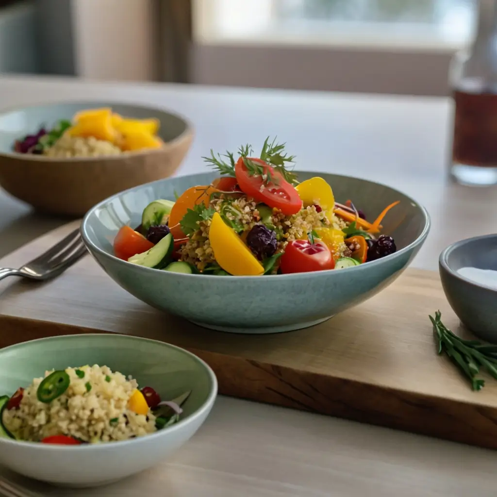 quinoa and veggie salads