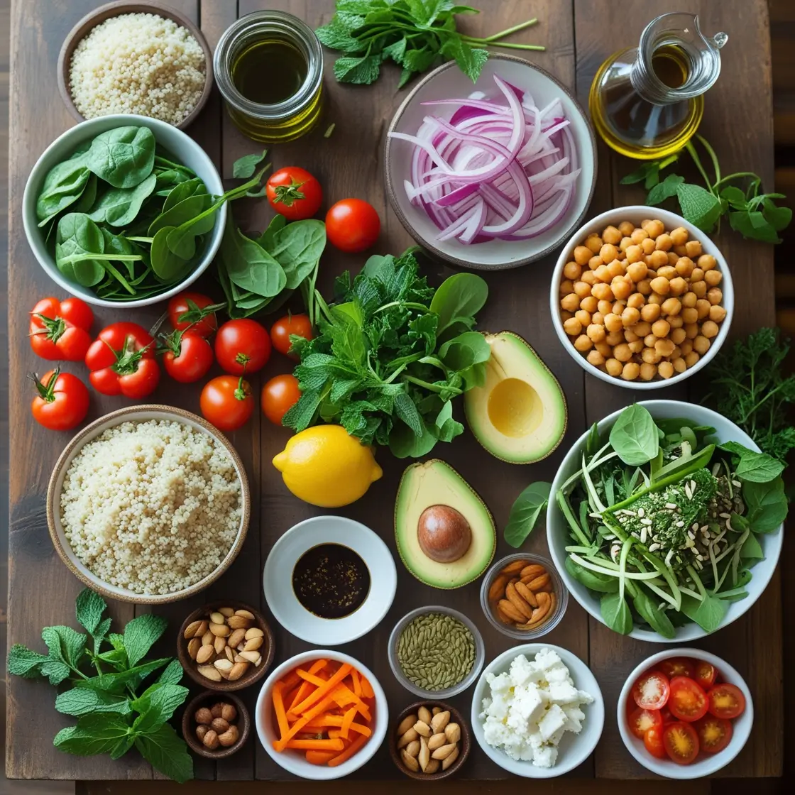 quinoa and veggie salads
