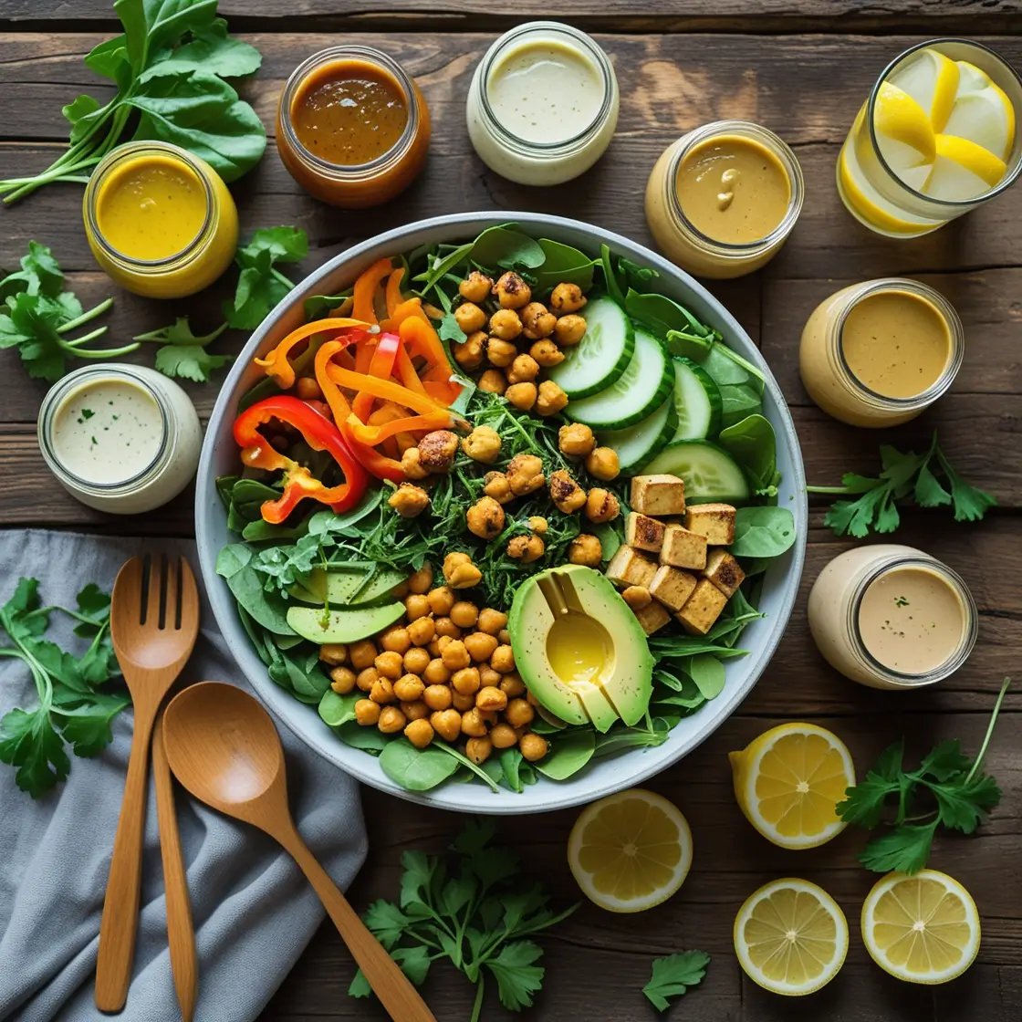 vegan salad recipes with dressing