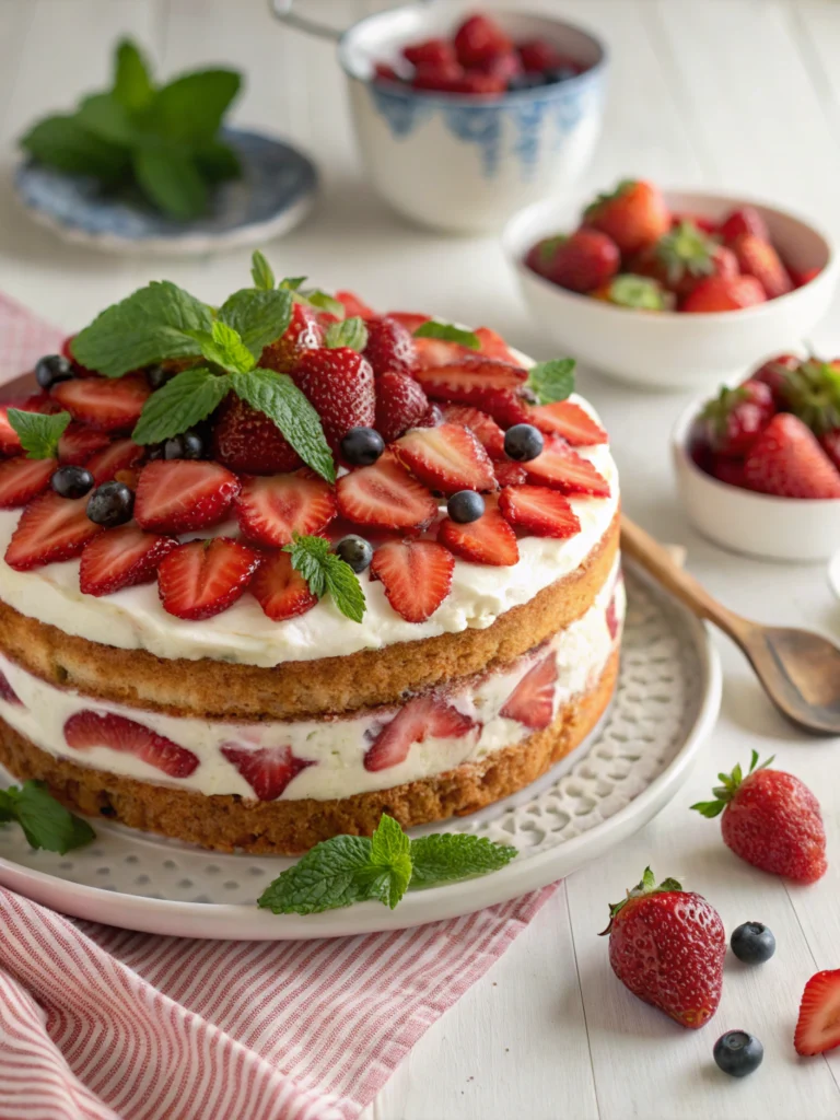 No-bake strawberry cake