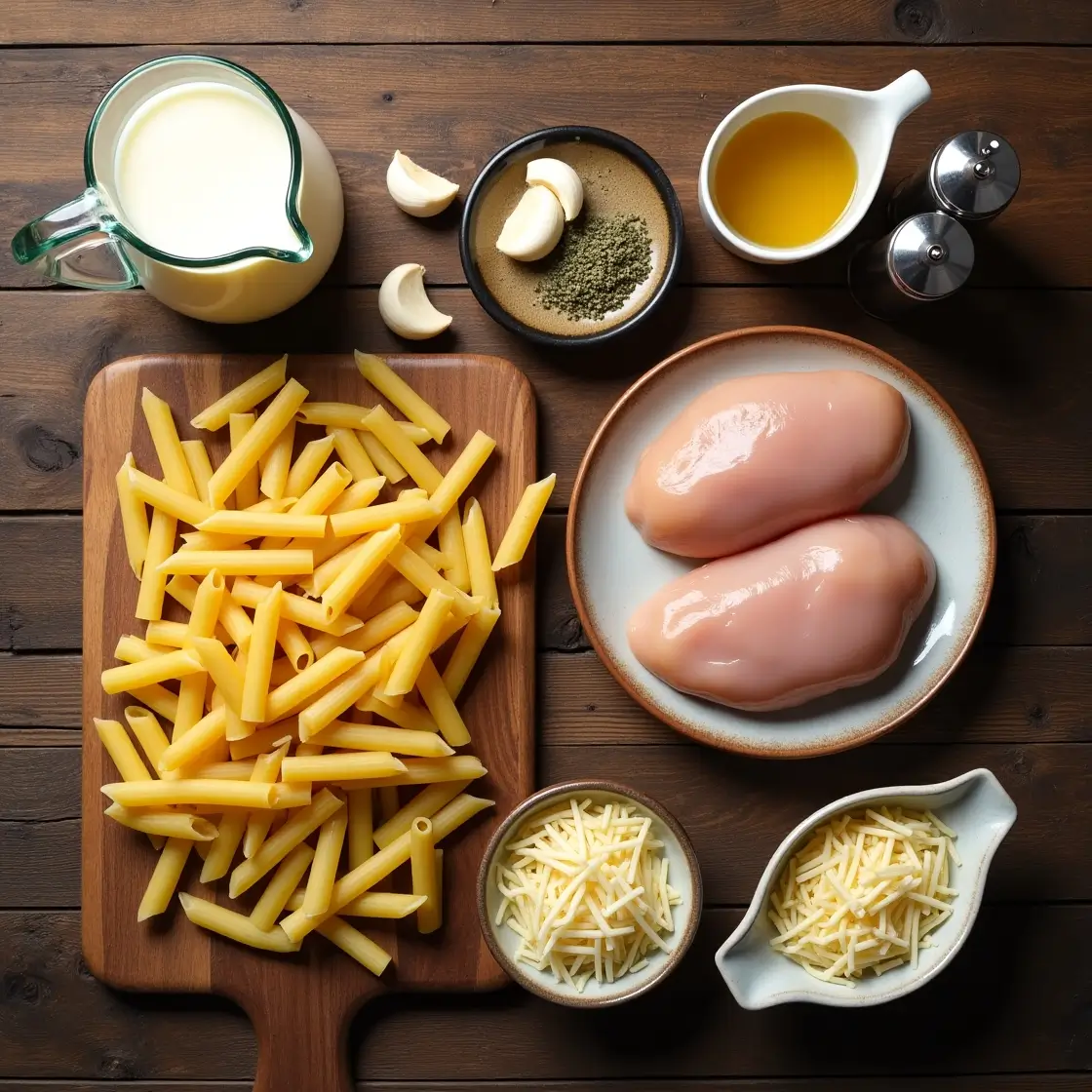 creamy chicken pasta bake