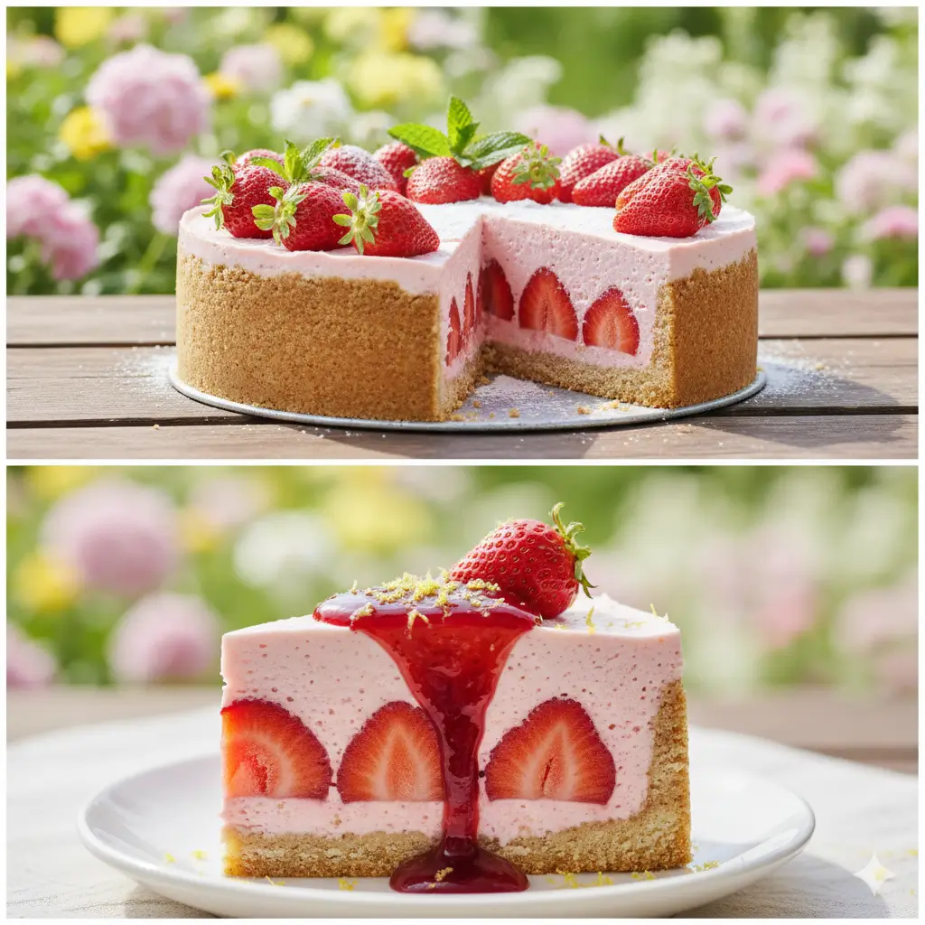 No-bake strawberry cake
