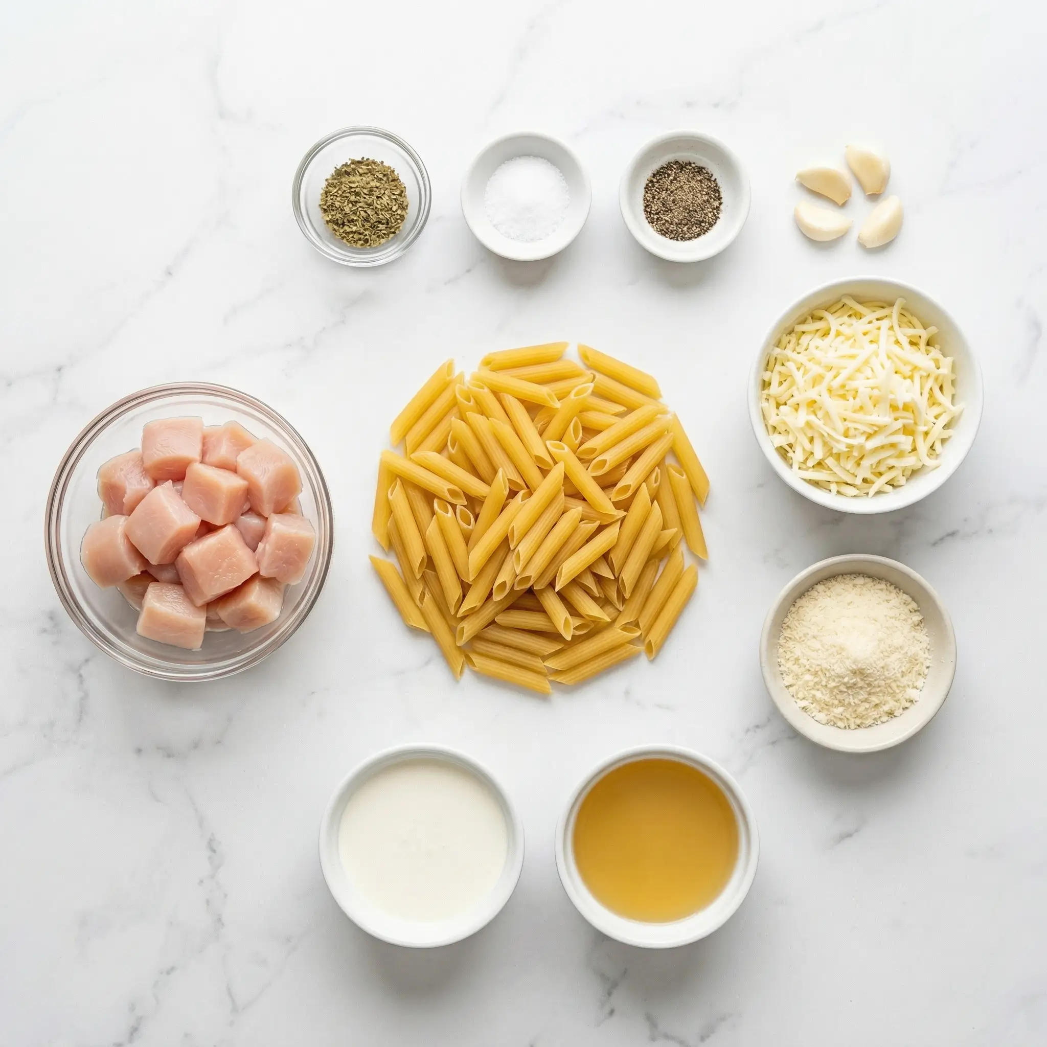 creamy chicken pasta bake