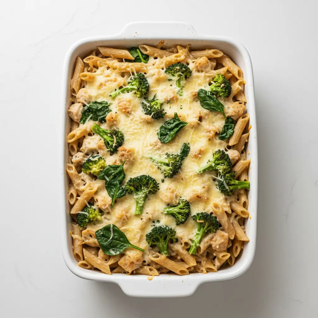 creamy chicken pasta bake