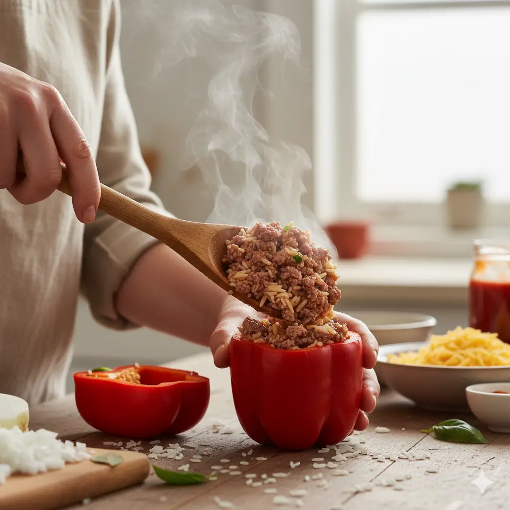homemade stuffed peppers