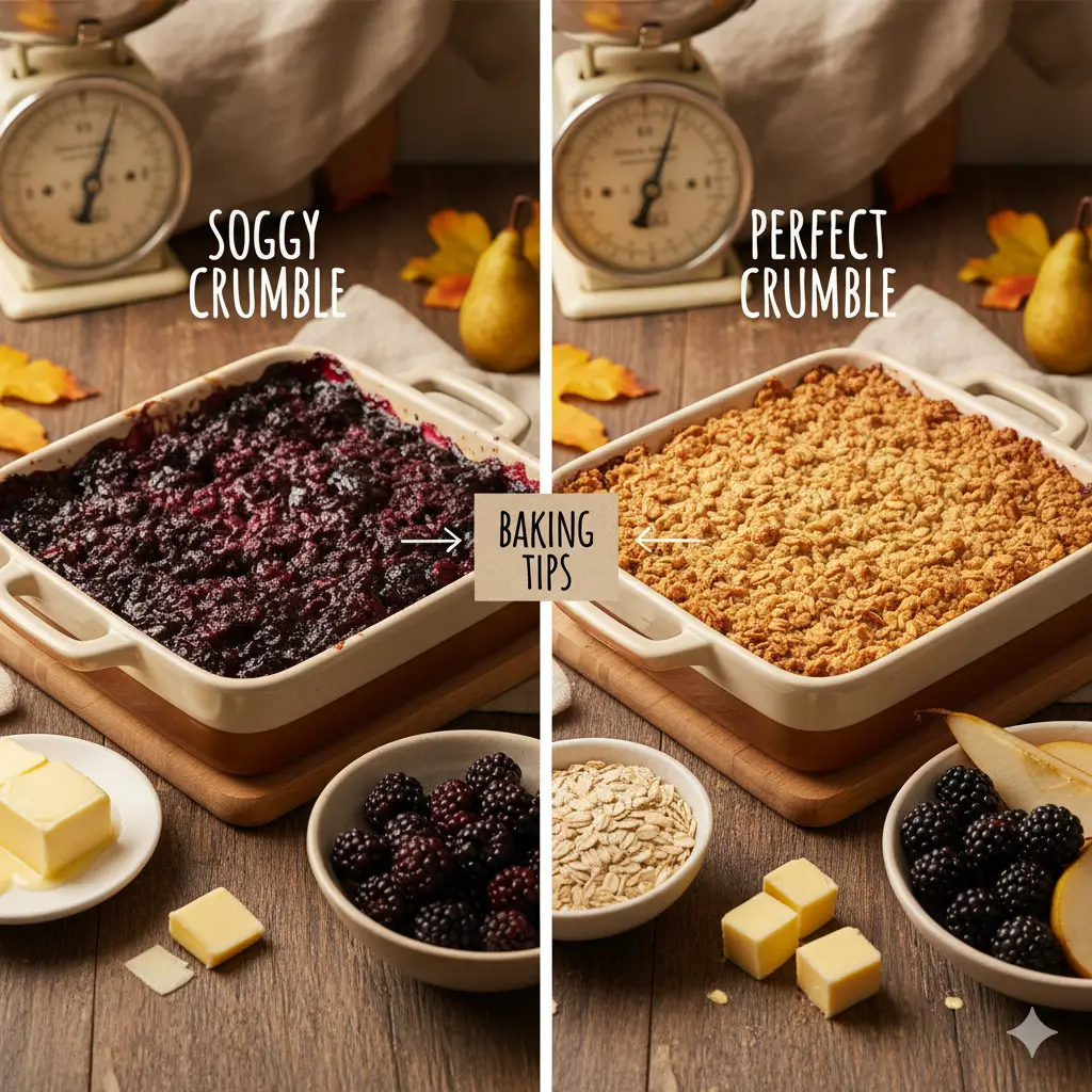 Pear and Blackberry Crumble