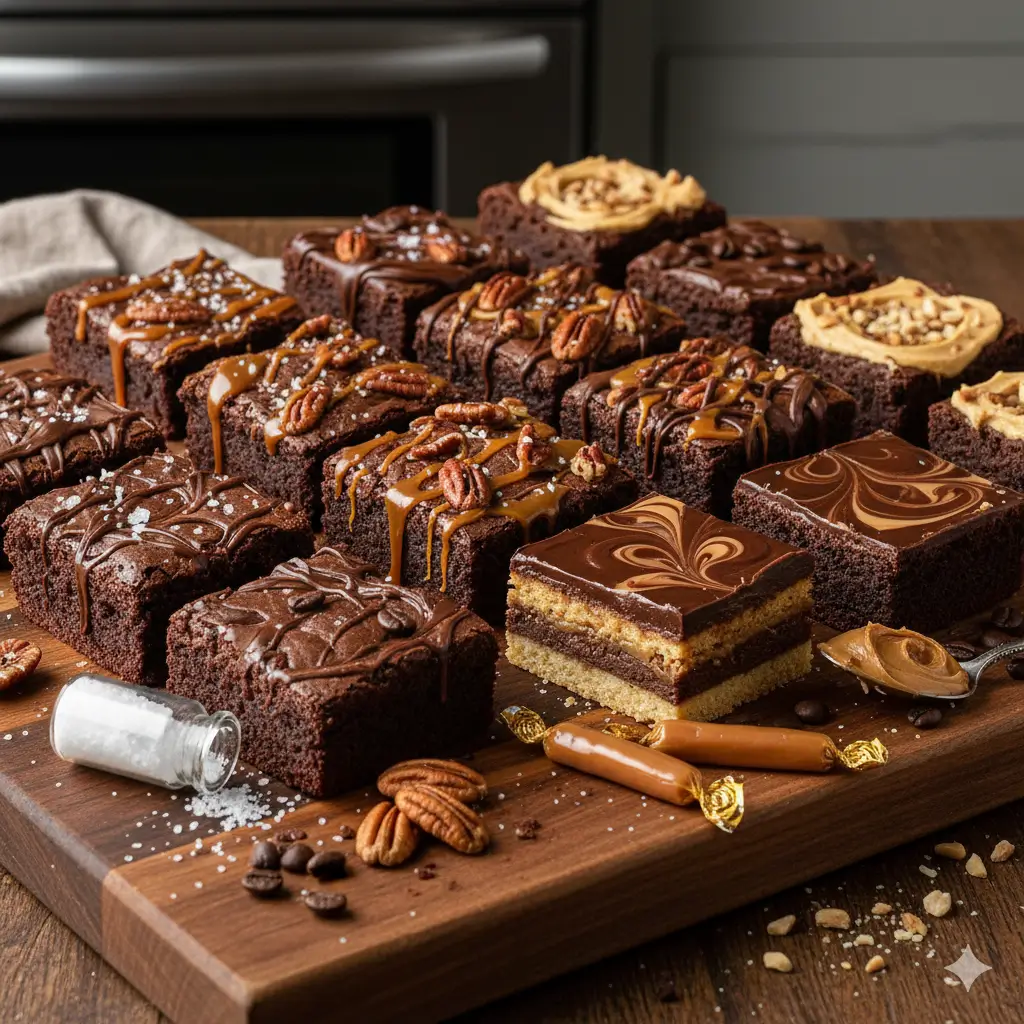 fudgy caramel layered brownie