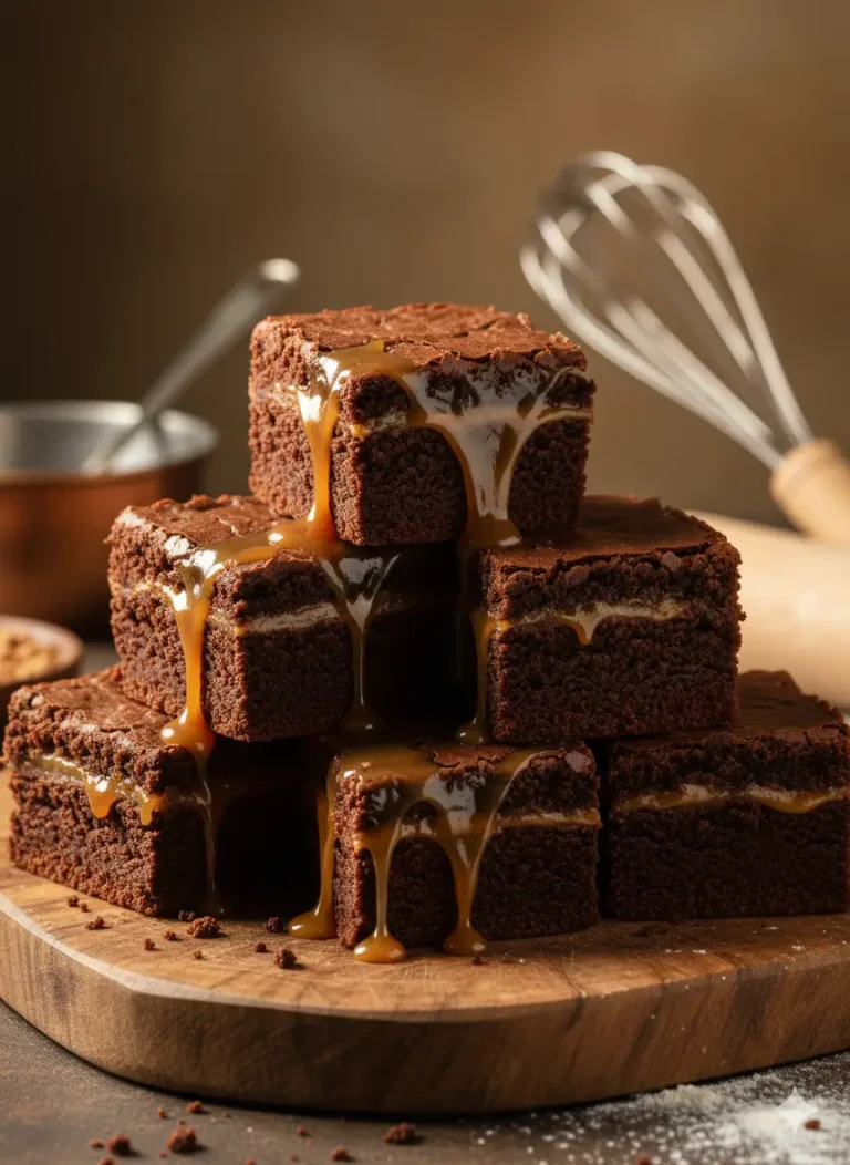 fudgy caramel layered brownie