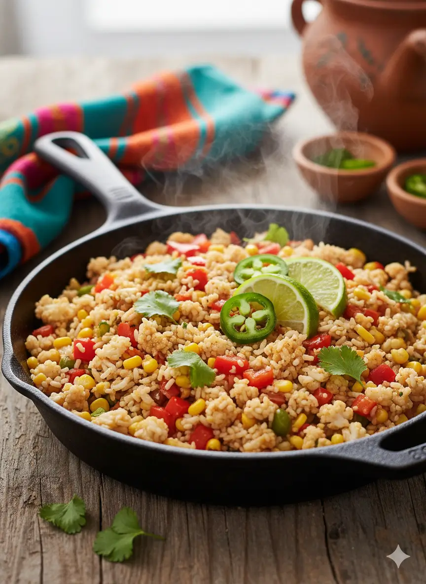 Mexican cauliflower fried rice