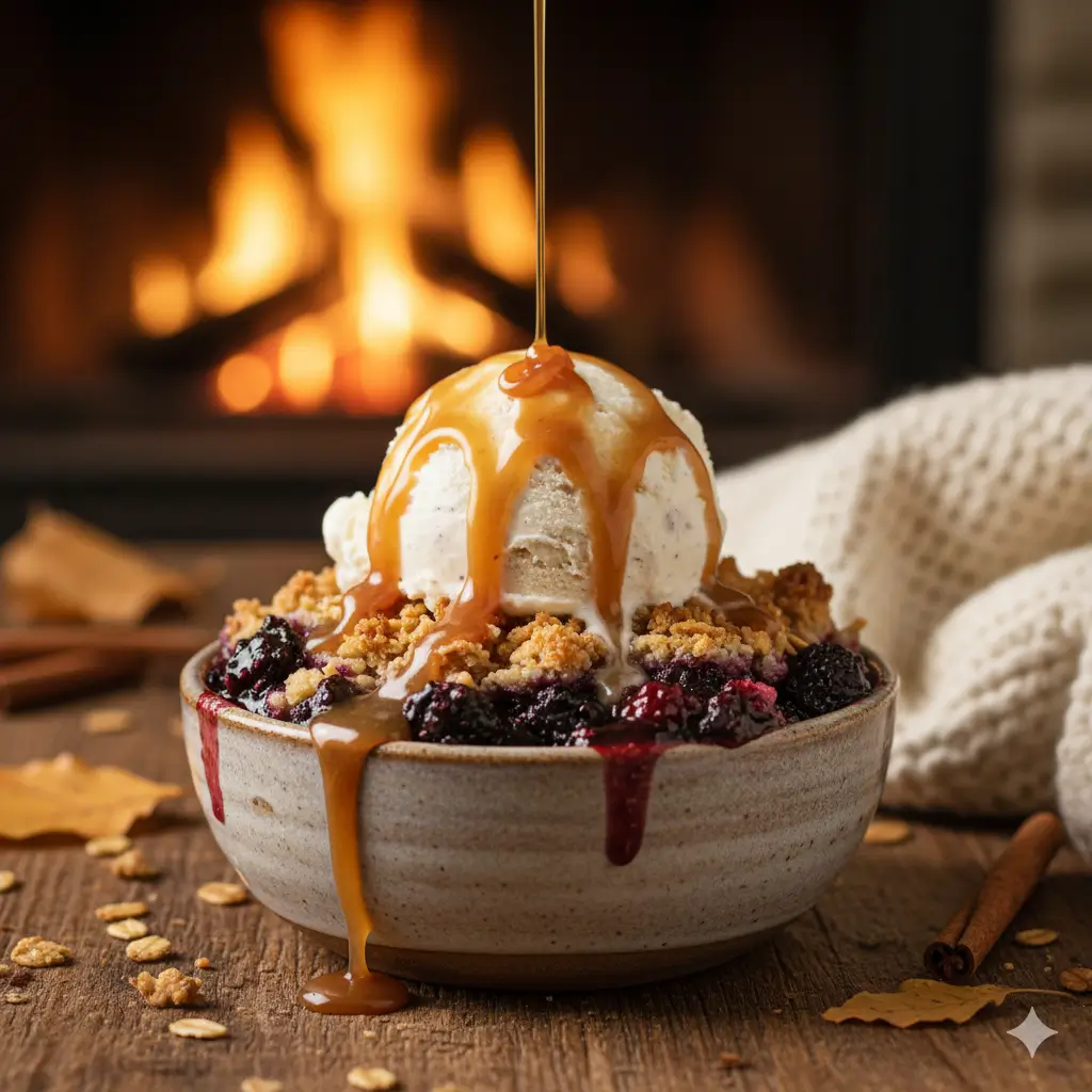 Pear and Blackberry Crumble