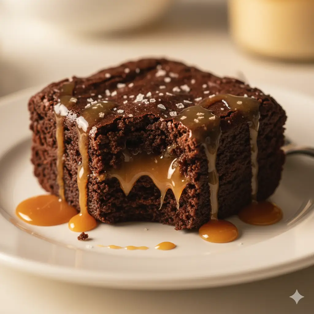 fudgy caramel layered brownie
