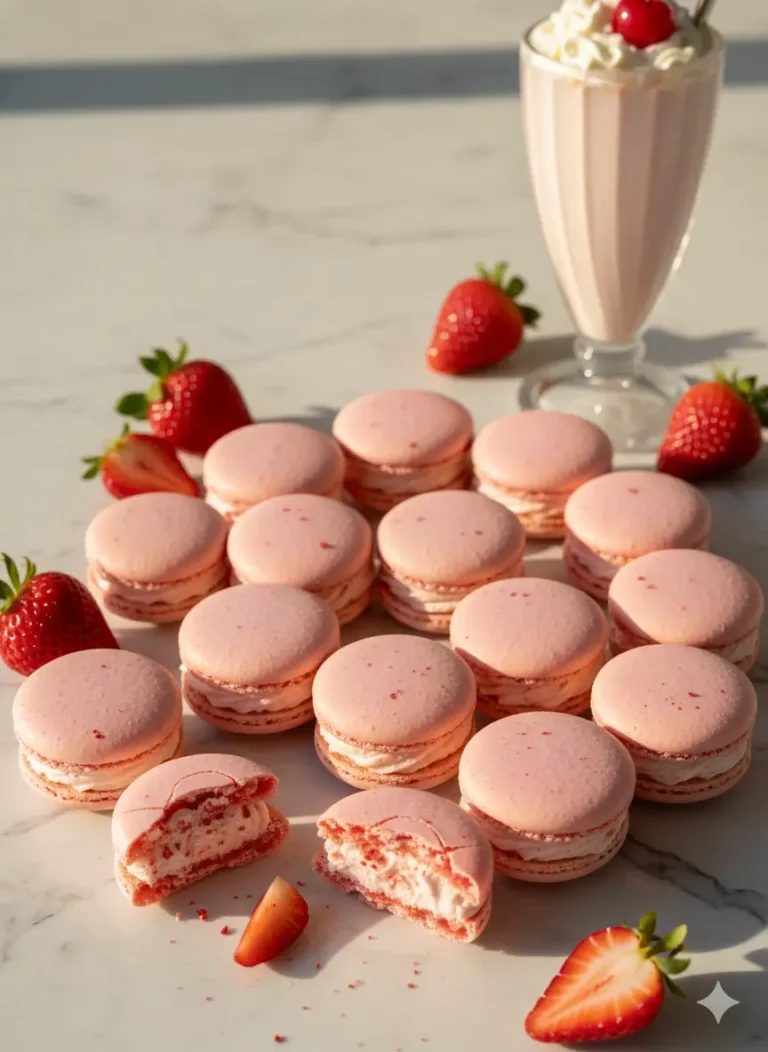 strawberry milkshake macarons