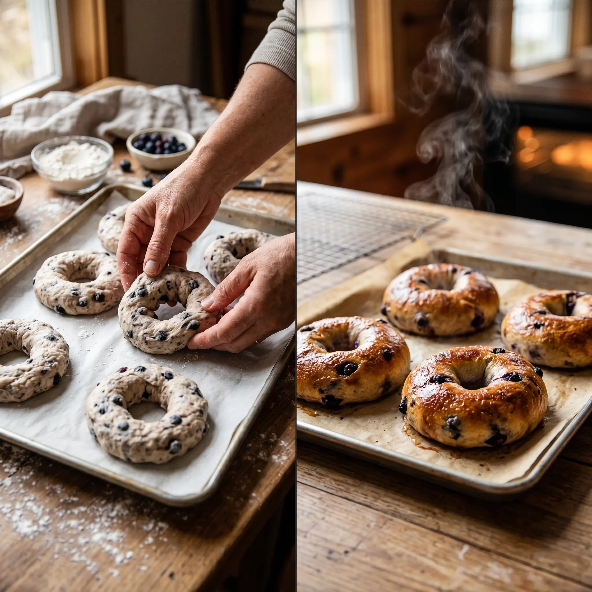 3 Ingredient Blueberry Bagels