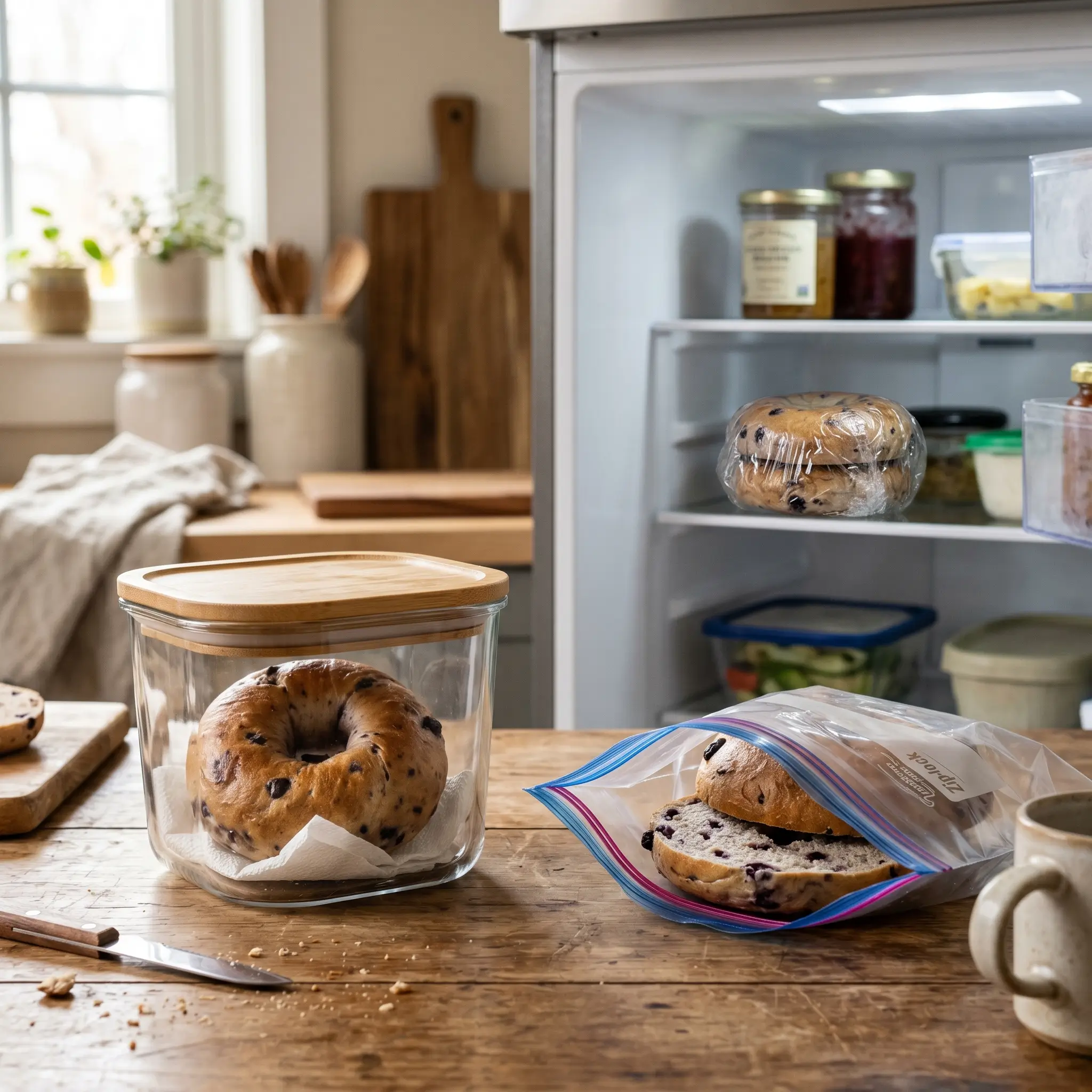 3 Ingredient Blueberry Bagels
