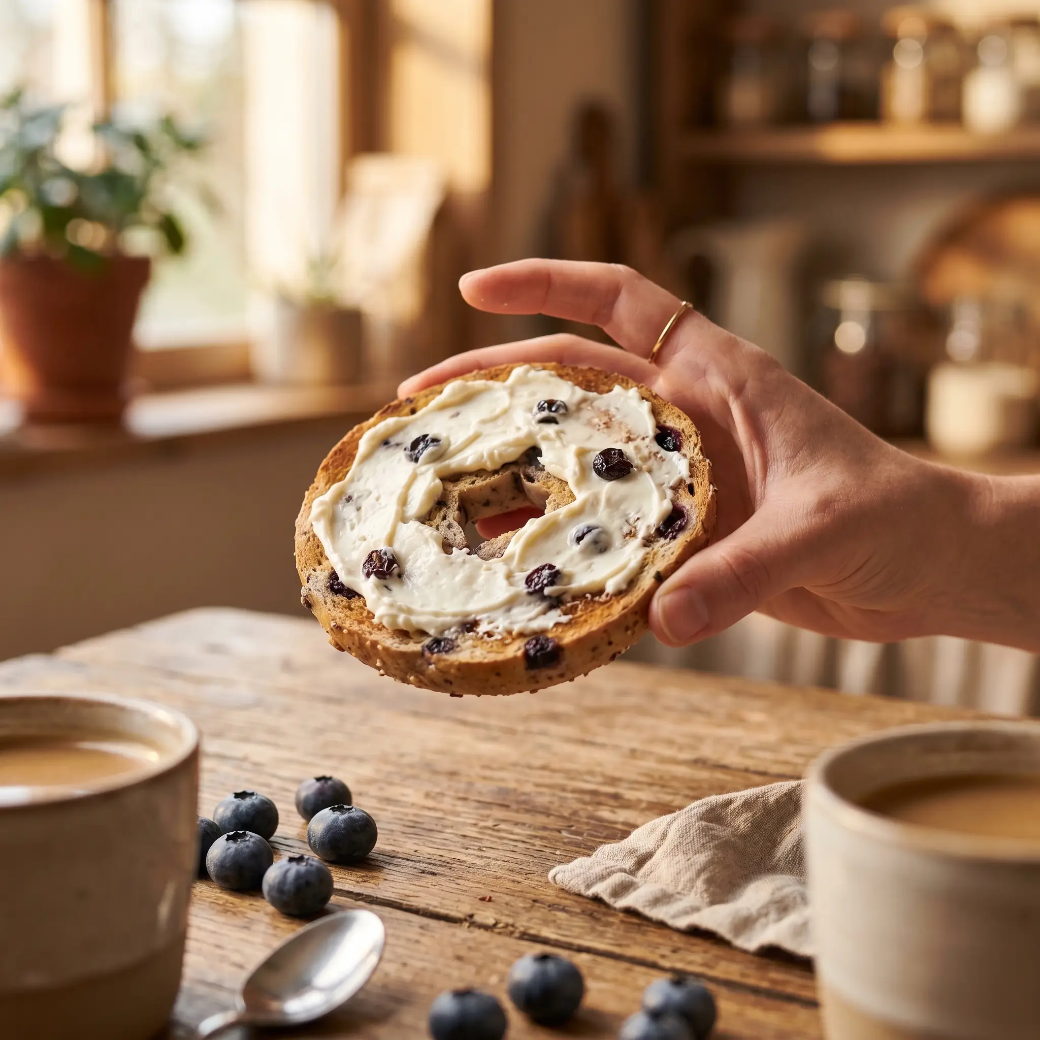 3 Ingredient Blueberry Bagels