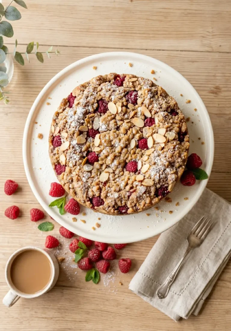 Almond Flour Raspberry Crumb Cake