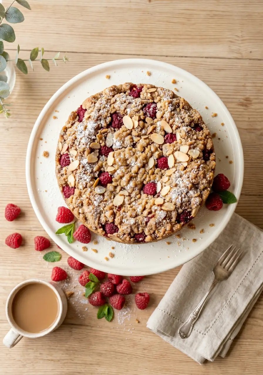 Almond Flour Raspberry Crumb Cake