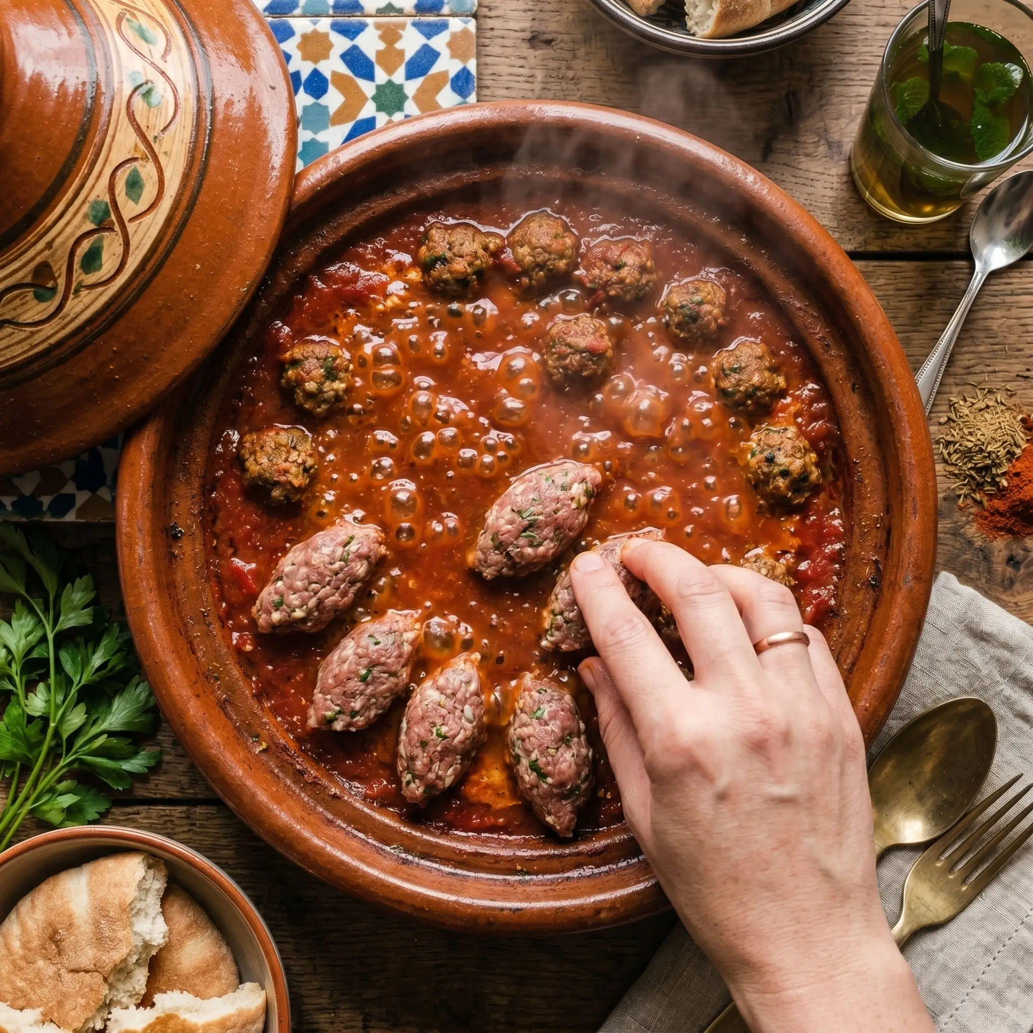 Authentic Moroccan Kefta Tagine