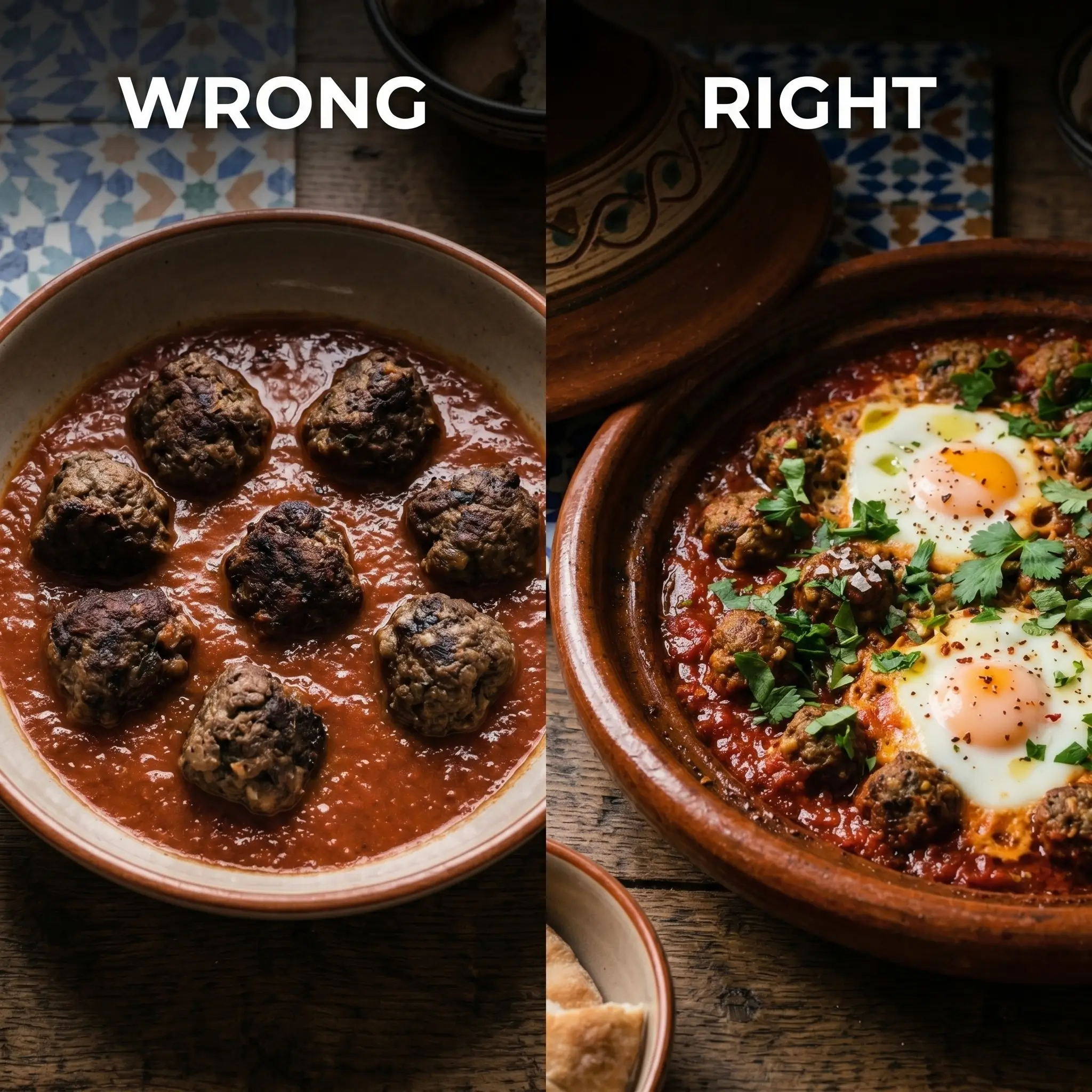Authentic Moroccan Kefta Tagine