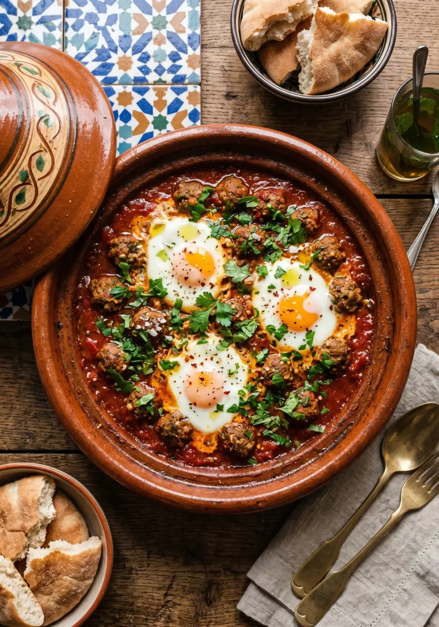 Authentic Moroccan Kefta Tagine