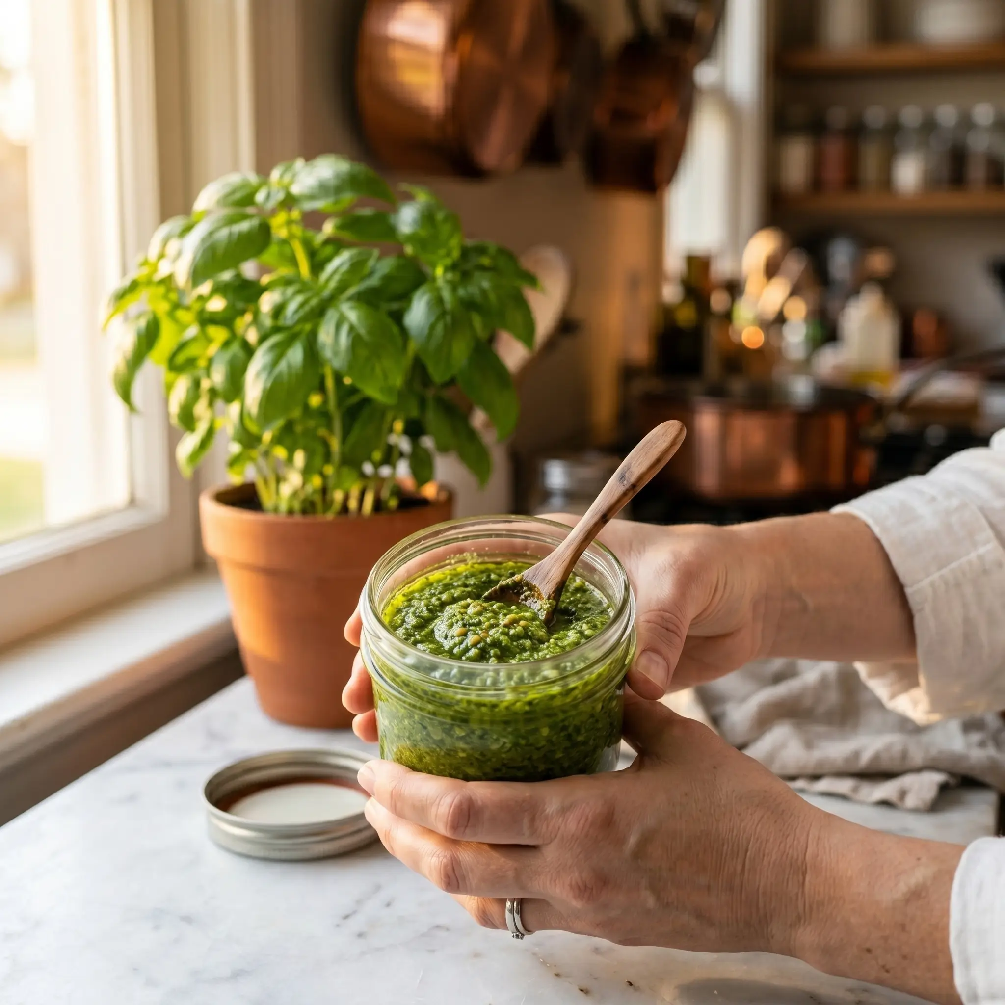 How to Keep Pesto Green