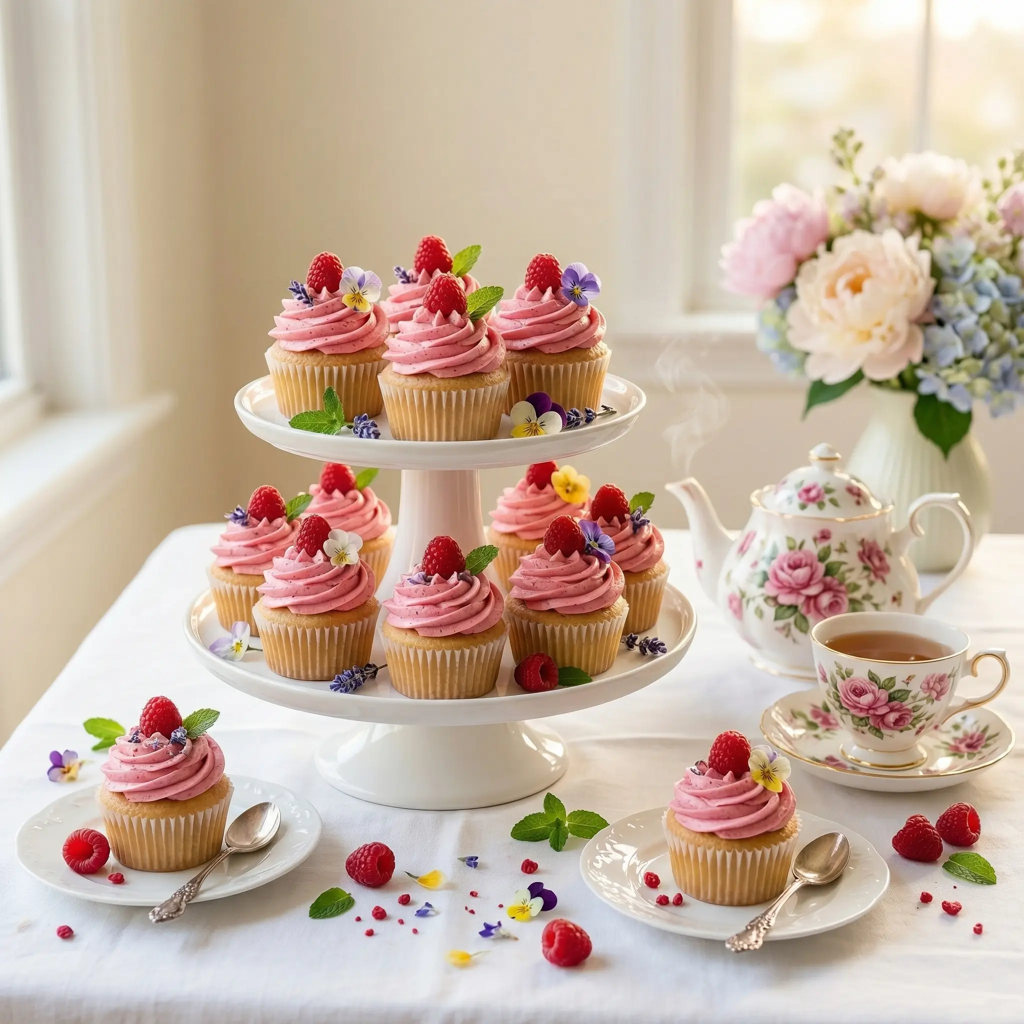 Moist Raspberry Cupcakes