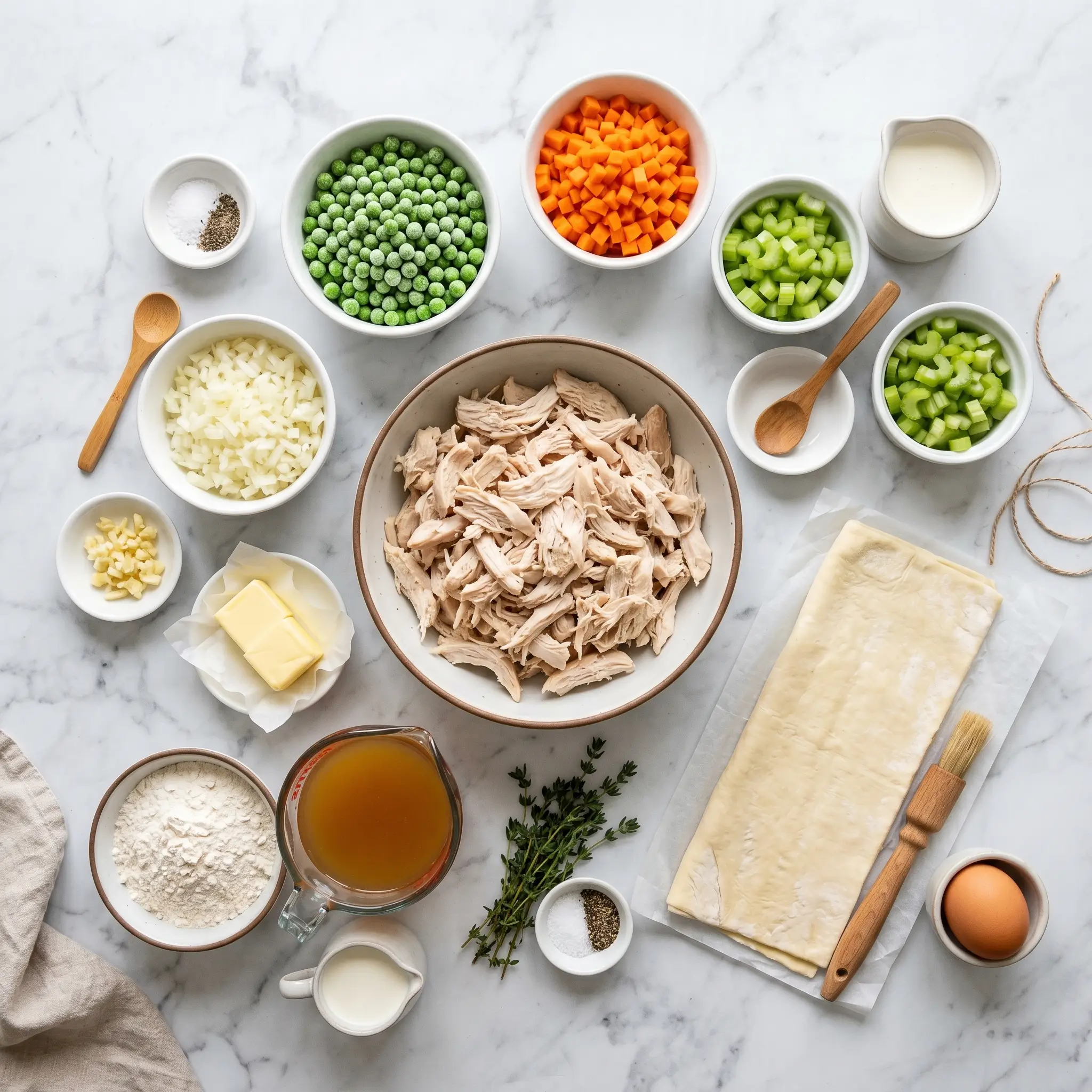 chicken pot pie with puff pastry