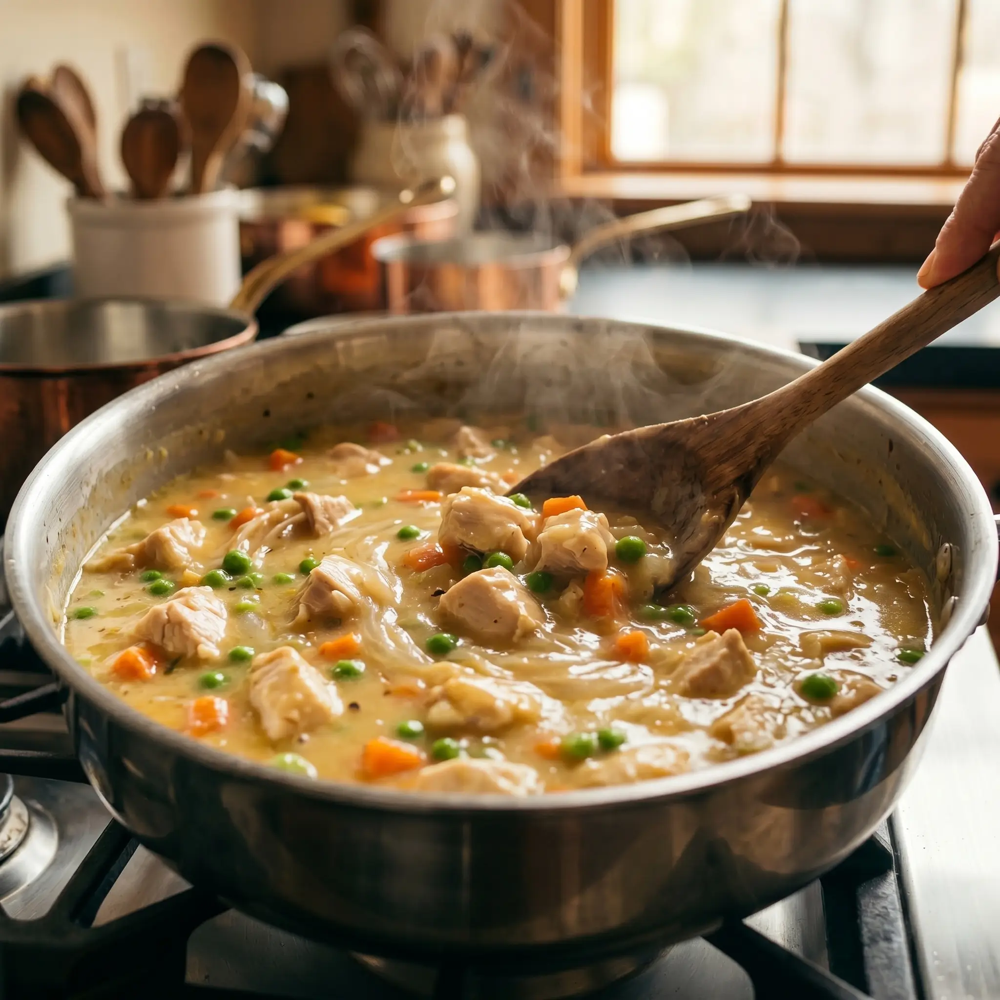 chicken pot pie with puff pastry