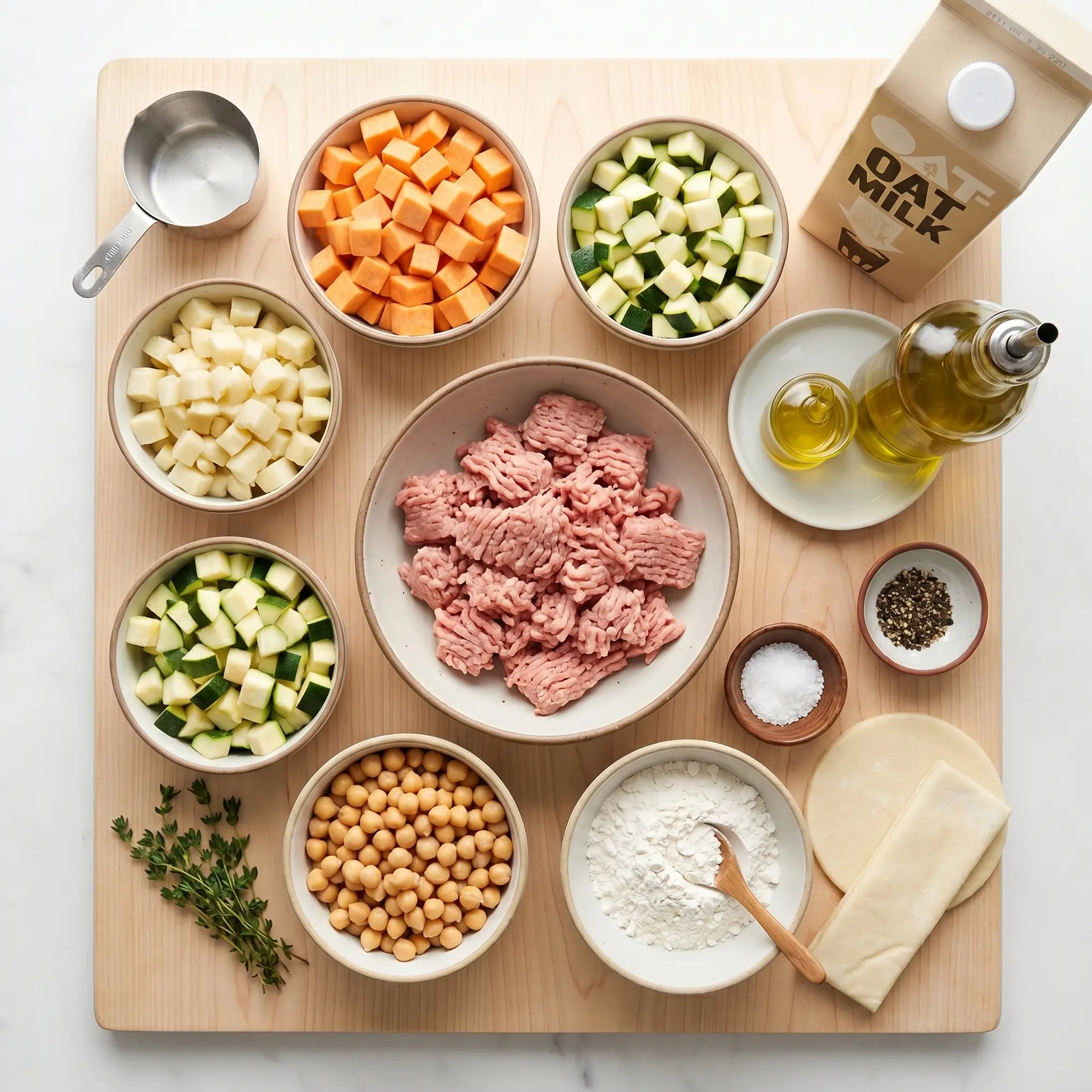 chicken pot pie with puff pastry