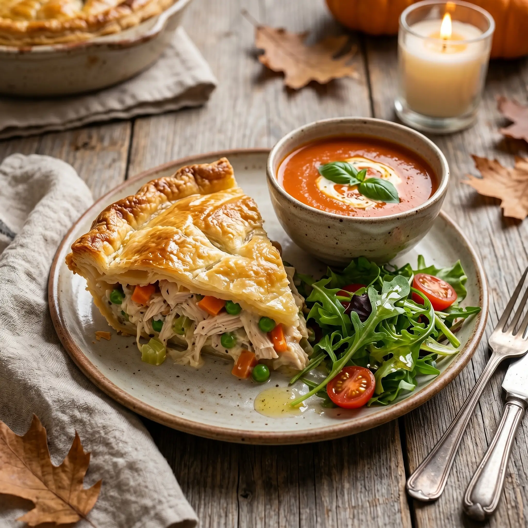 chicken pot pie with puff pastry