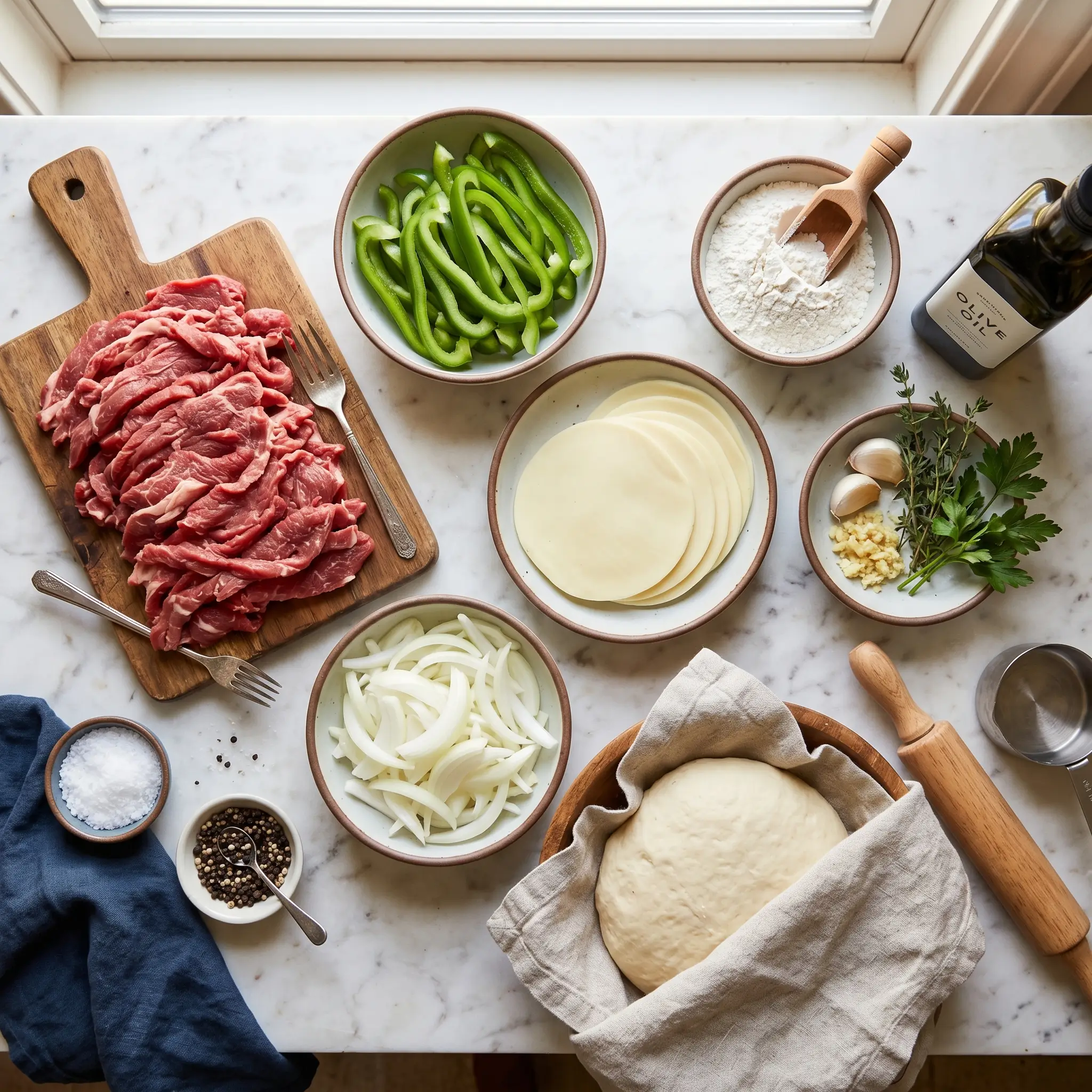 homemade cheesesteak breadsticks