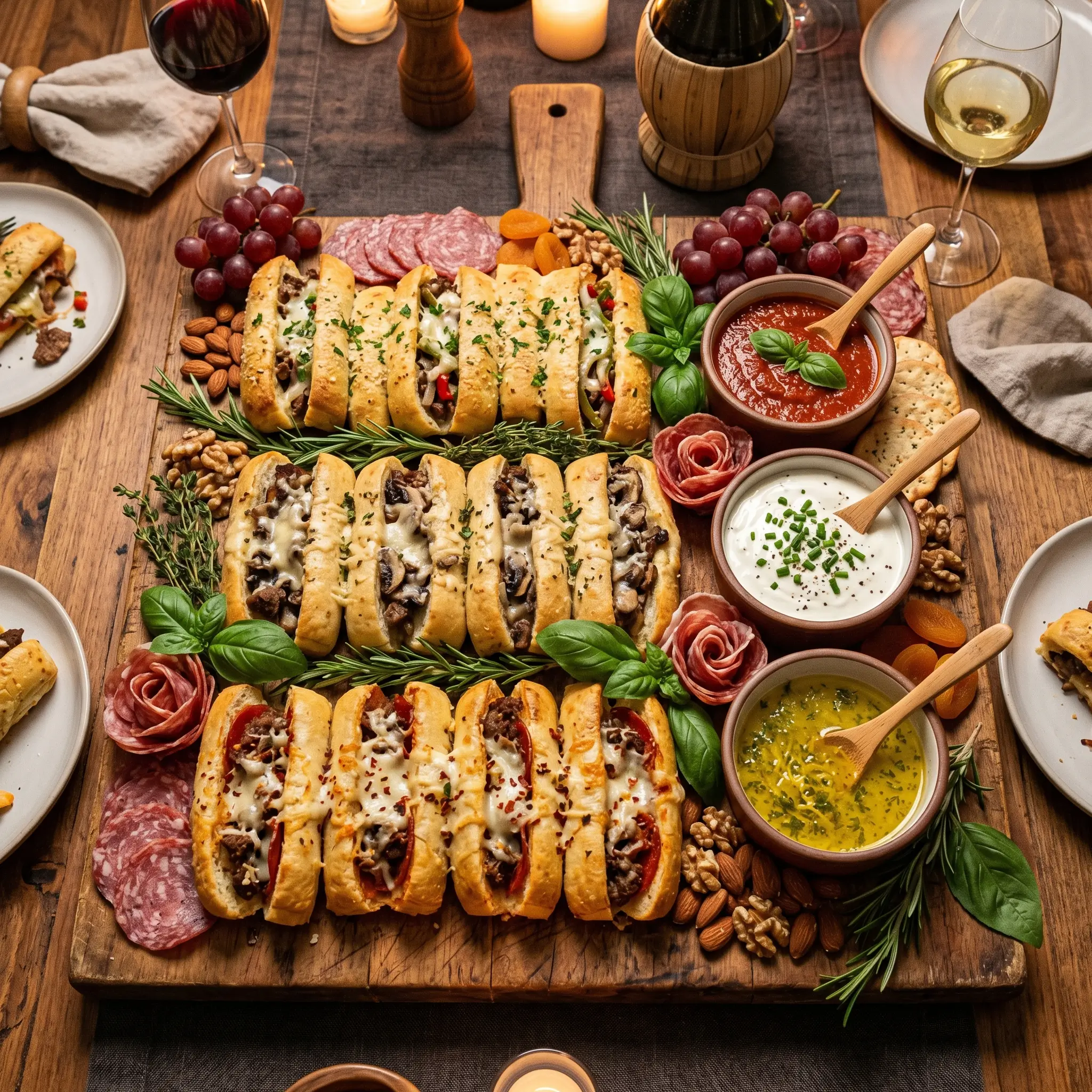 homemade cheesesteak breadsticks