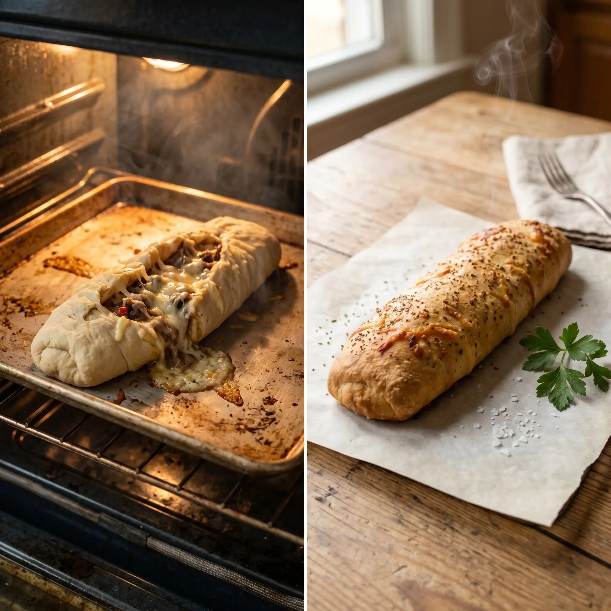 homemade cheesesteak breadsticks