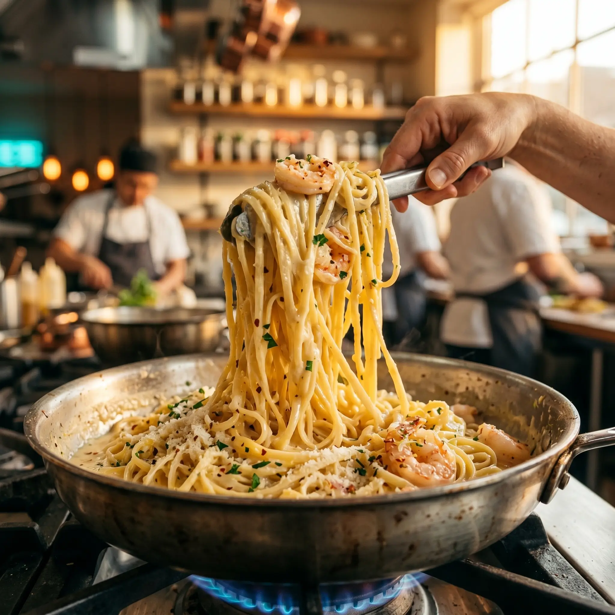 Creamy Lemon Shrimp Pasta