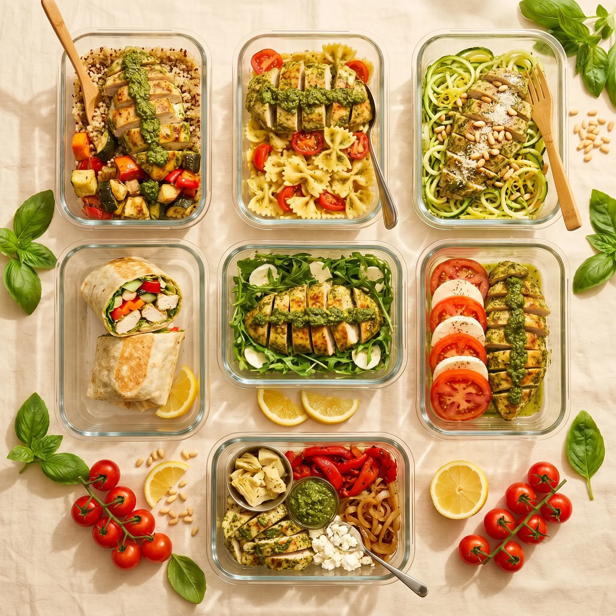 Pesto Chicken Meal Prep Ideas