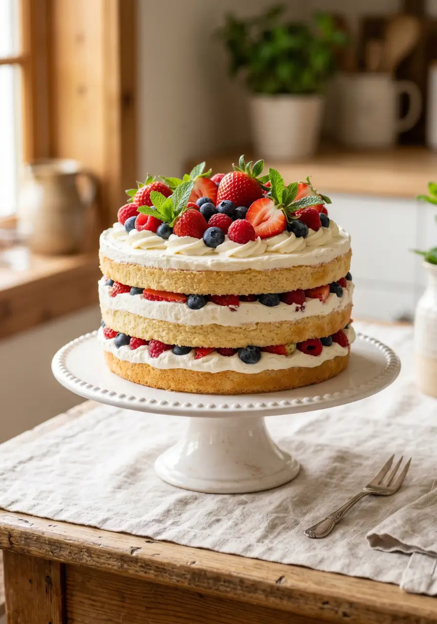 Whipped Cream Berry Cake