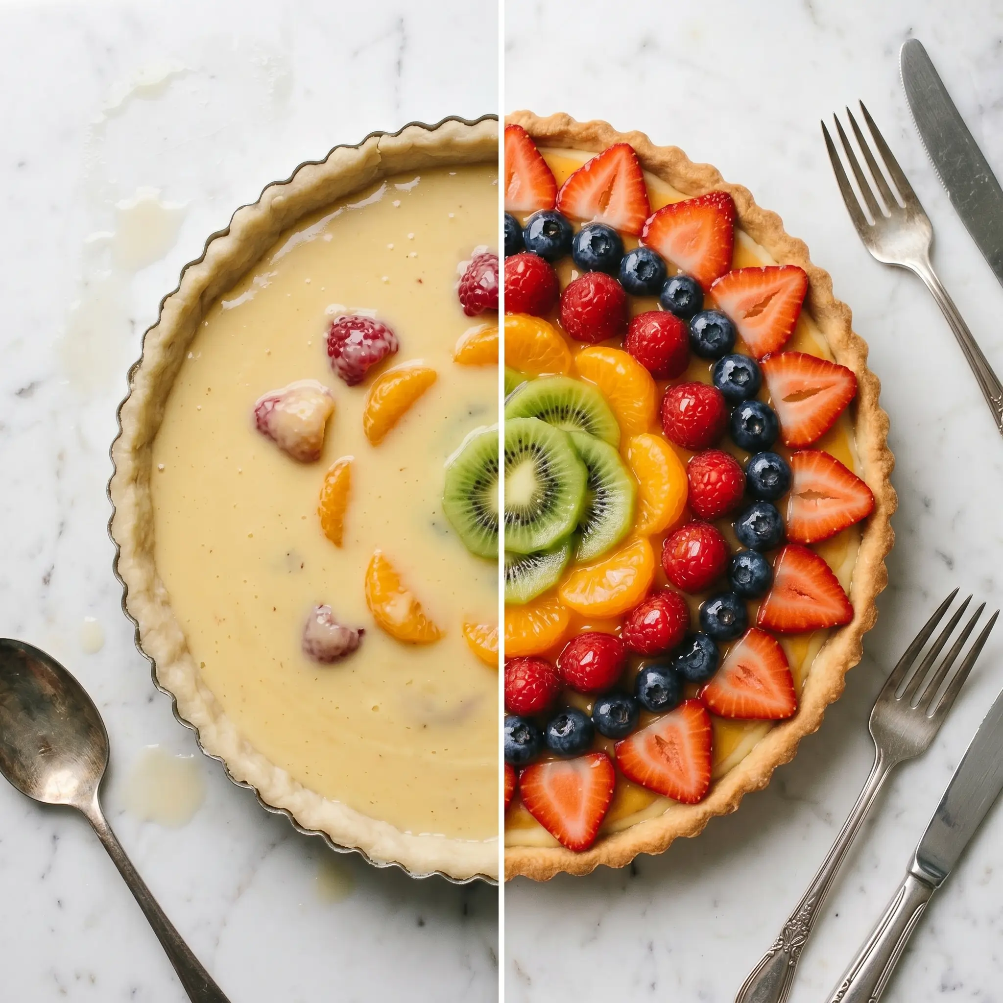 fruit tart with custard