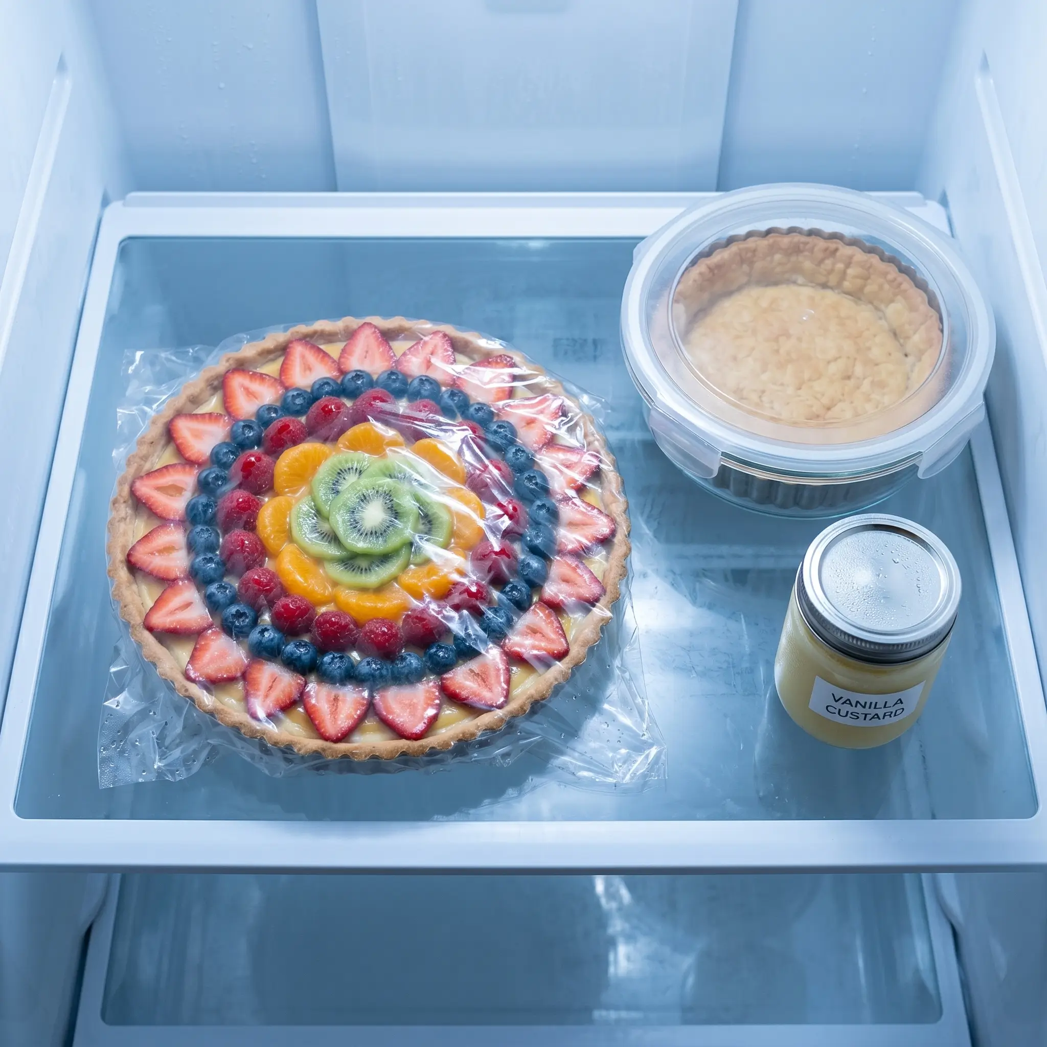 fruit tart with custard