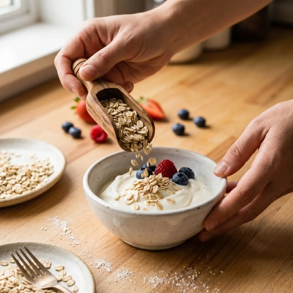 triple berry banana muffins with oats
