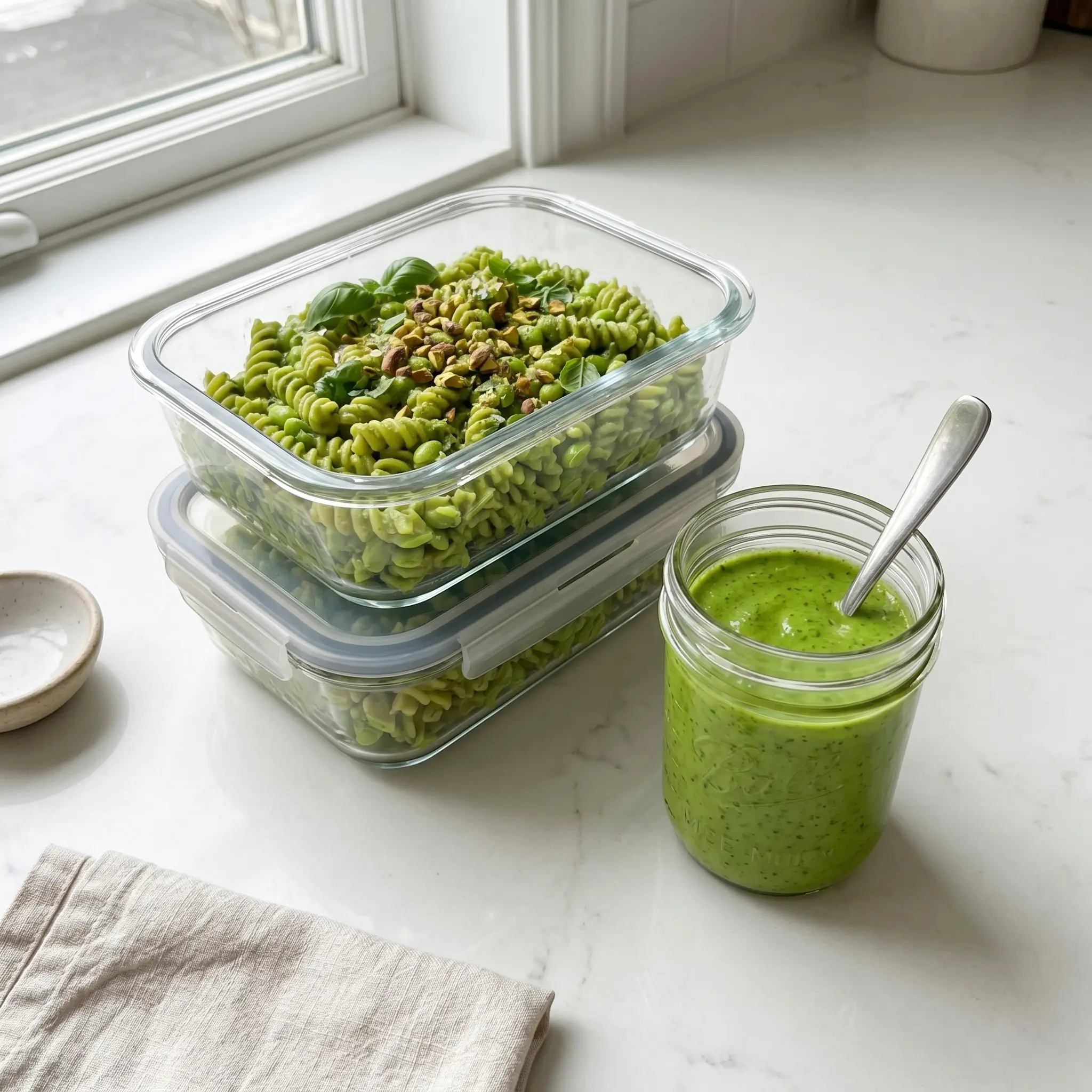 high protein green goddess pasta